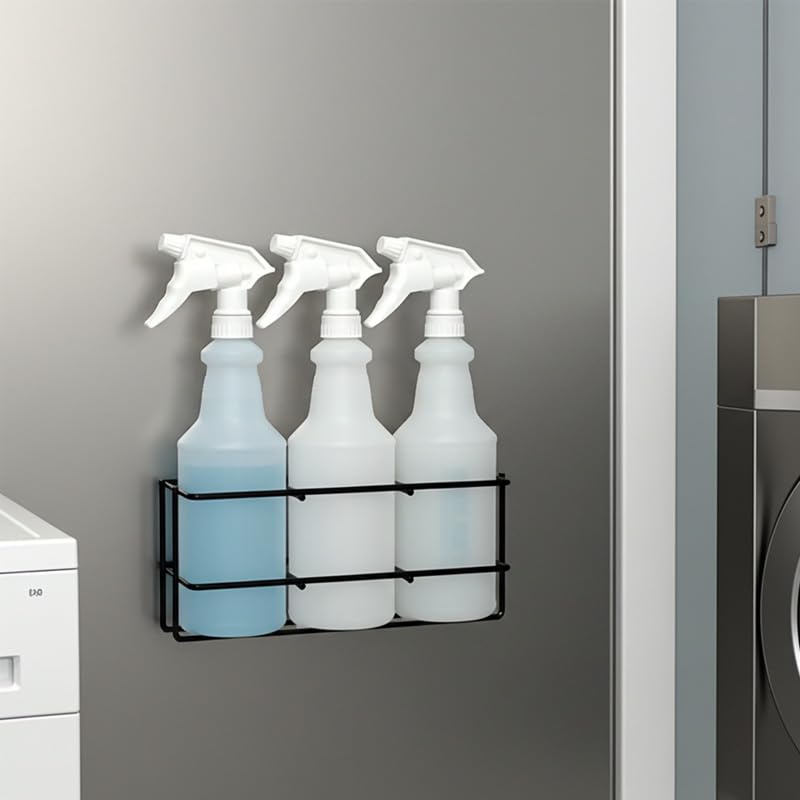 TCD Parts Up to Three 32 oz Spray Bottle Rack â€“ Wall Mount Organizer | Heavy Duty Metal Holder for Cleaning, Chemical, or Detailing Bottles | Safe & Space-Saving Storage for Garage, Shop, or Janitorial - Image 2